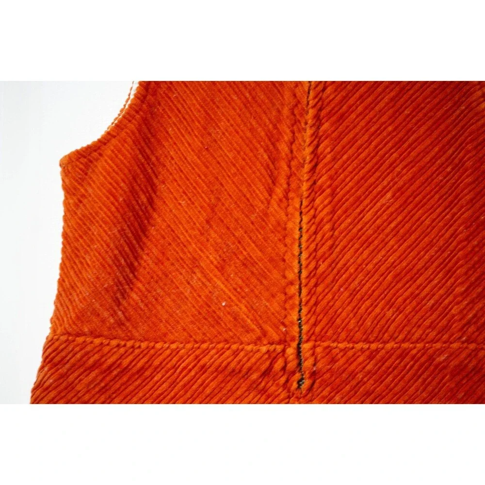Vintage Gymboree Cute As A Button Corduroy Pinafore Jumper Dress Rust Size 3
